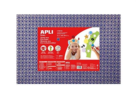 Gomma Eva 40x60 3 fogli Losanghe - Blu/Argento