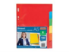 Separatore A5 cartoncino color 6 testi