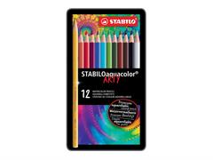 Pastelli aquacolor 12pz. scatola metallo
