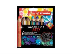 Stabilo Woody 3in1 10 pz. + Temperino