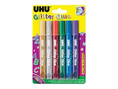 Glitter glue 10ml 6pz. assortiti