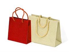 Shopper glitter bags gold 23x10x18 10pz.