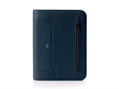 Portablocco A4 con zip gate ecopelle - Blu