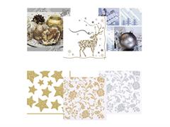 Kit 12 confezioni tovaglioli da 20pz. bianco/oro