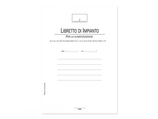 Libretto di impianto A4 per climatizzazione