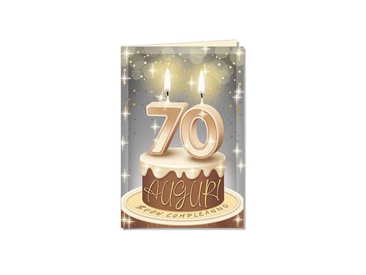 Biglietto 70 anni happy birthday palloncini