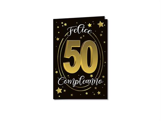 Biglietto numero 50 stelle e cerchi