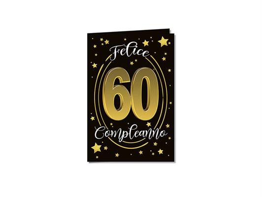 Biglietto numero 60 stelle e cerchi