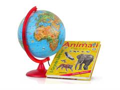 Globo zoo 25cm. + libro degli animali