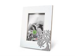 Portafoto legno bianco albero+tag 13x18