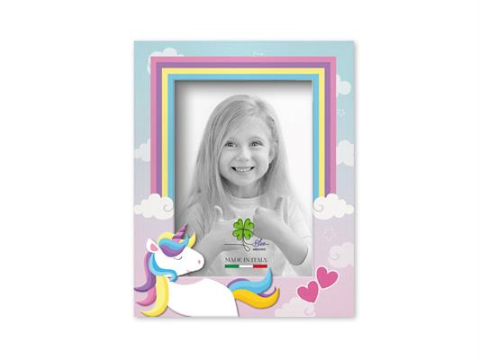 Portafoto legno stampa unicorno+tag 13x18