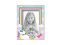 Portafoto legno stampa unicorno+tag 13x18