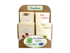 Espositore biglietto compleanno carta naturale 48pz.