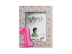 Portafoto legno 1 anno rosa 13x18