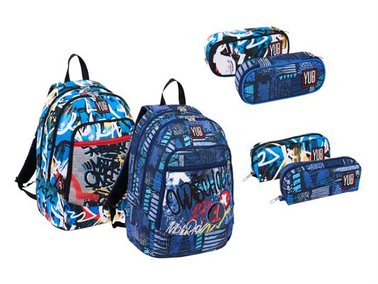 Kit zaino+bustina Yub graffiti 3+3 assortiti