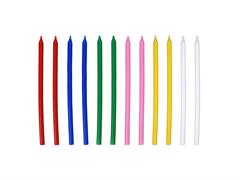 Candele per festa 14cm 12pz assortiti