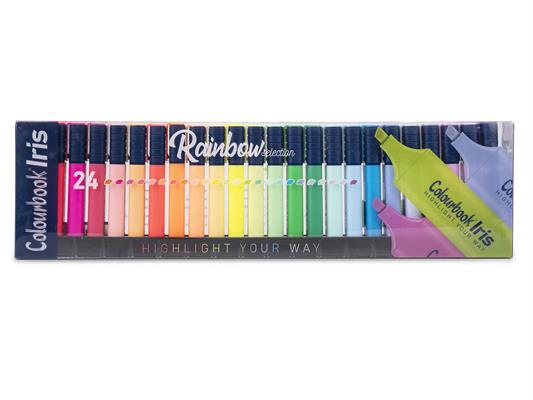 Box evidenziatori Iris Rainbow Selection in acetato 24pz.