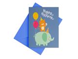 Busta+biglietto 12,5x9 compleanno baby 36pz