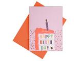 Busta + biglietto 12,5x9 compleanno fluo 36pz.