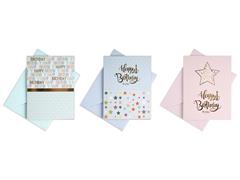 Busta+biglietto 12,5x9 compleanno star 36pz.
