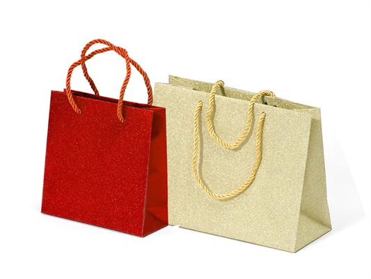 Shopper glitter bags 26x12x32 10pz - Rosso