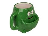 Tazza in ceramica con porta biscotti - Mostro verde