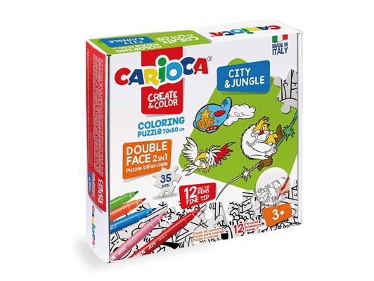 Coloring puzzle city&jungle + pennarelli