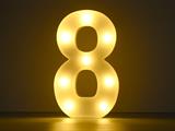 Luce a led numero 8 22cm