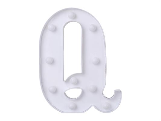 Luce a led lettera Q 22cm