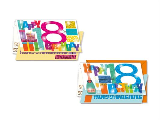 Biglietto portasoldi glitter 18 anni