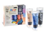 Tubi colore acrilico 75ml 5pz. - Colori metal