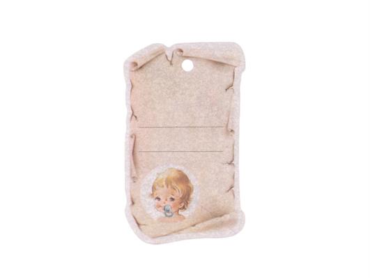 Cartellini pergamena nascita 100pz. - Azzurro
