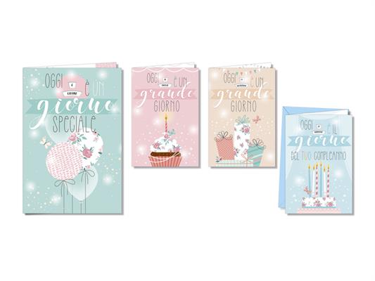 Biglietto auguri con rotella femminile