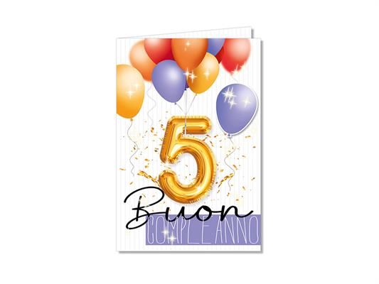 Biglietto numero 5 palloncino