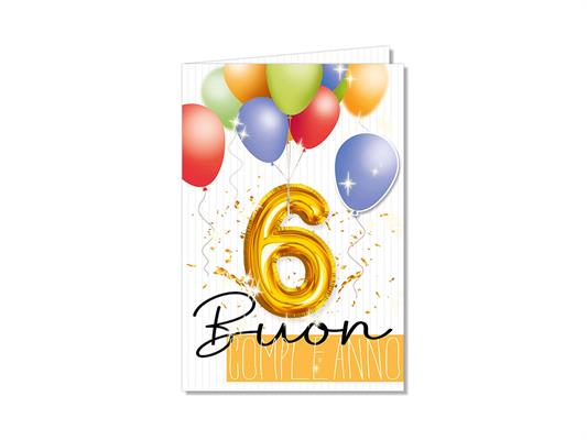Biglietto numero 6 palloncino