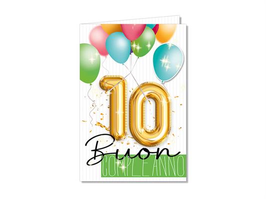 Biglietto numero 10 palloncino