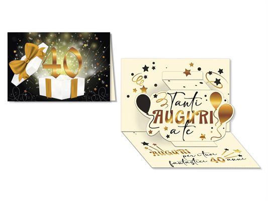 Biglietto numero 40 oro pop up