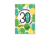 Biglietto 30 anni numeri e palloncini
