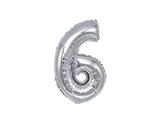 Palloncino Mylar numero 6 argento 40cm