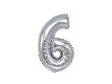 PALLONCINO MYLAR NUMERO 6 ARGENTO CM.40* PARTY124