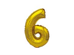 Palloncino Mylar numero 6 oro 40cm