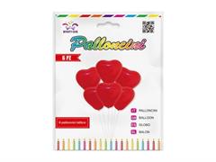 Palloncino cuore rosso 25cm 6pz.