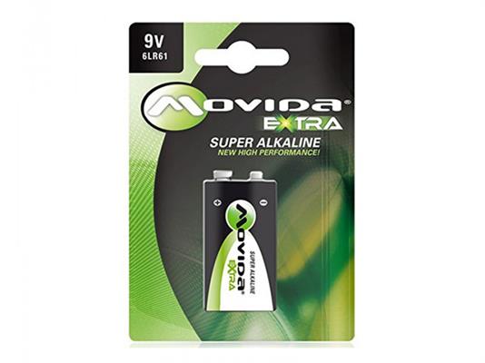 Pila 9 volts alkaline 1pz. Movida