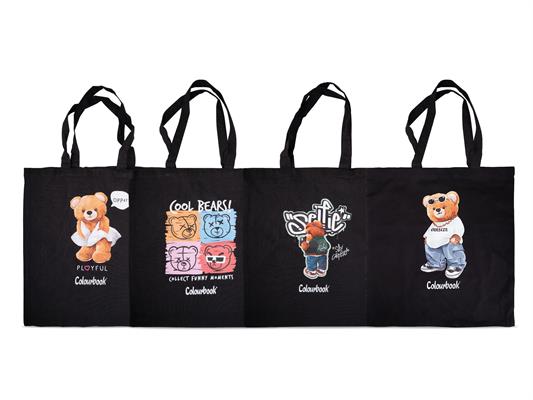 Borsa shopping in cotone Bears Colourbook