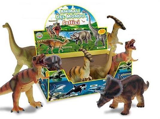 Espositore dinosauri soffici 30cm 6pz.