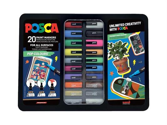 Valigetta metallo Posca 20pz. assortiti - Pop