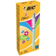 Penna BIC 4 Colori Fun Pastel Punta 1.0 mm – Confezione 12 Pz