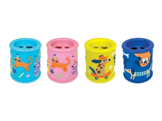 Temperino 2 fori 3D Cats e Dogs 12pz