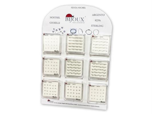 Espositore orecchini piercing 180pz assortiti