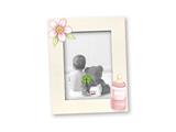 Cornice baby in legno bianco 13x18 - Biberon rosa